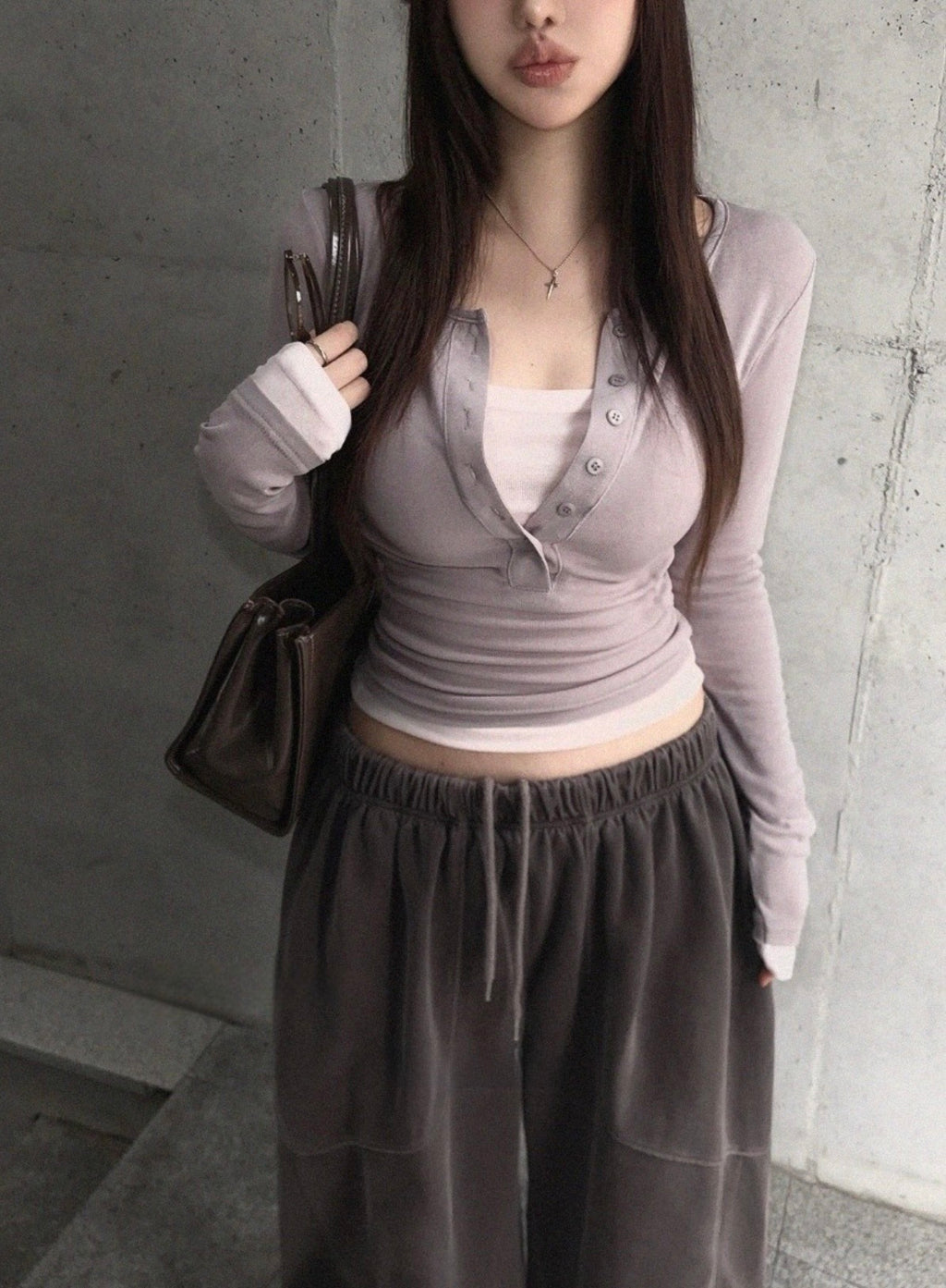 w8343#假两件上衣