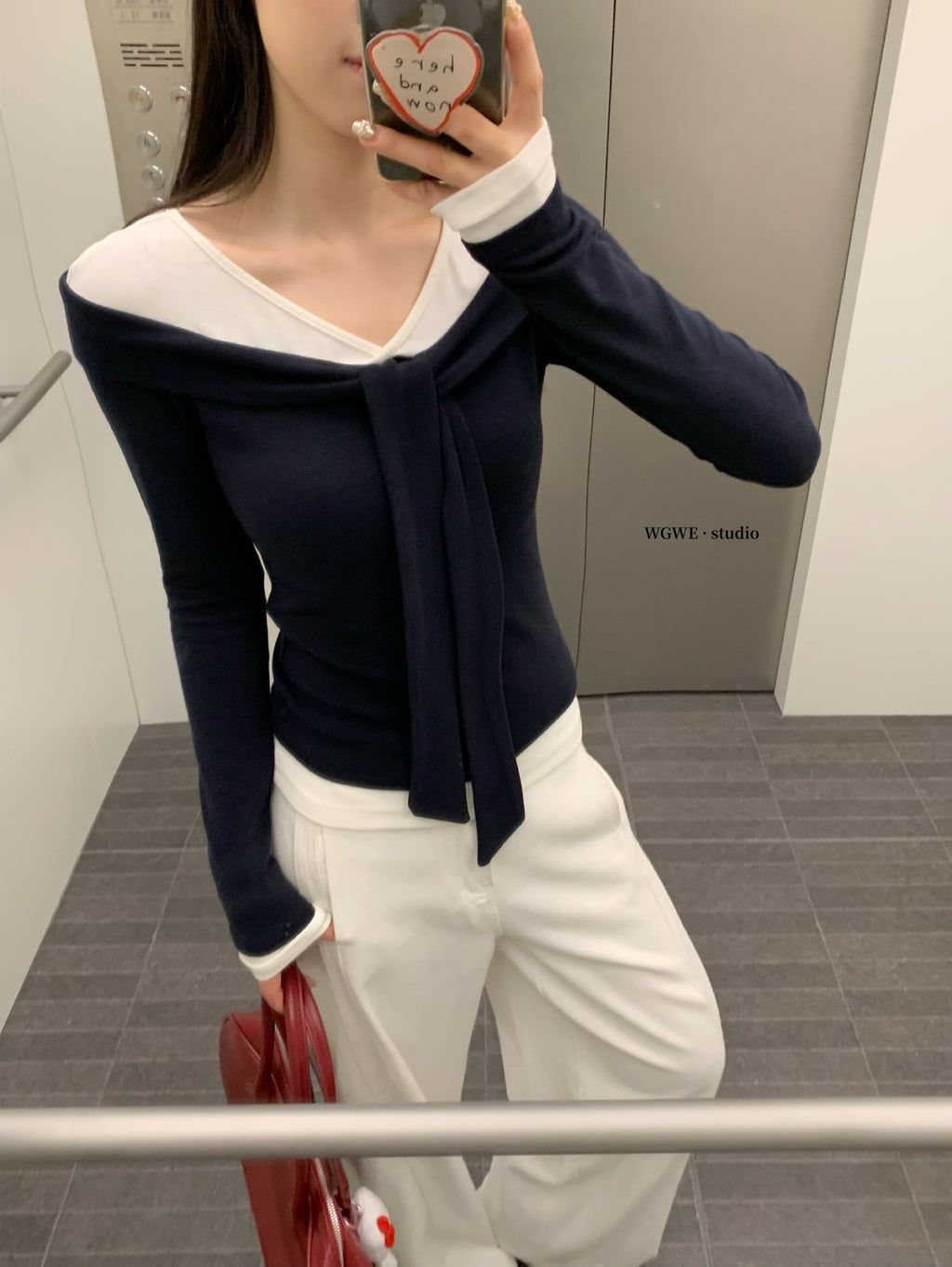 W8224#假两件上衣