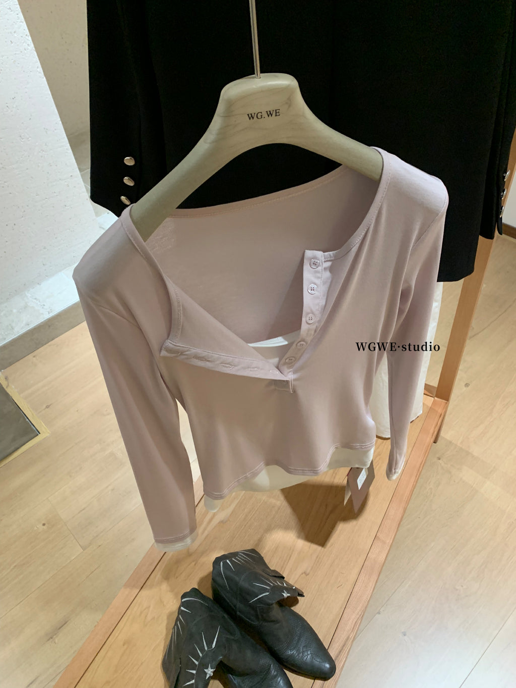 w8343#假两件上衣