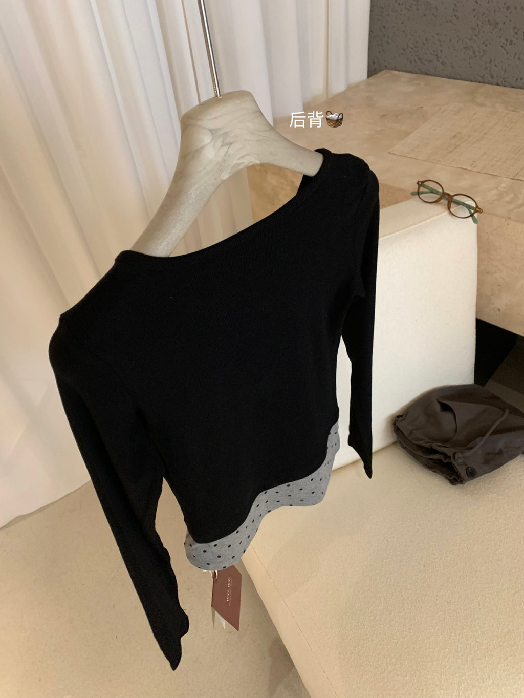 W8303#假两件上衣