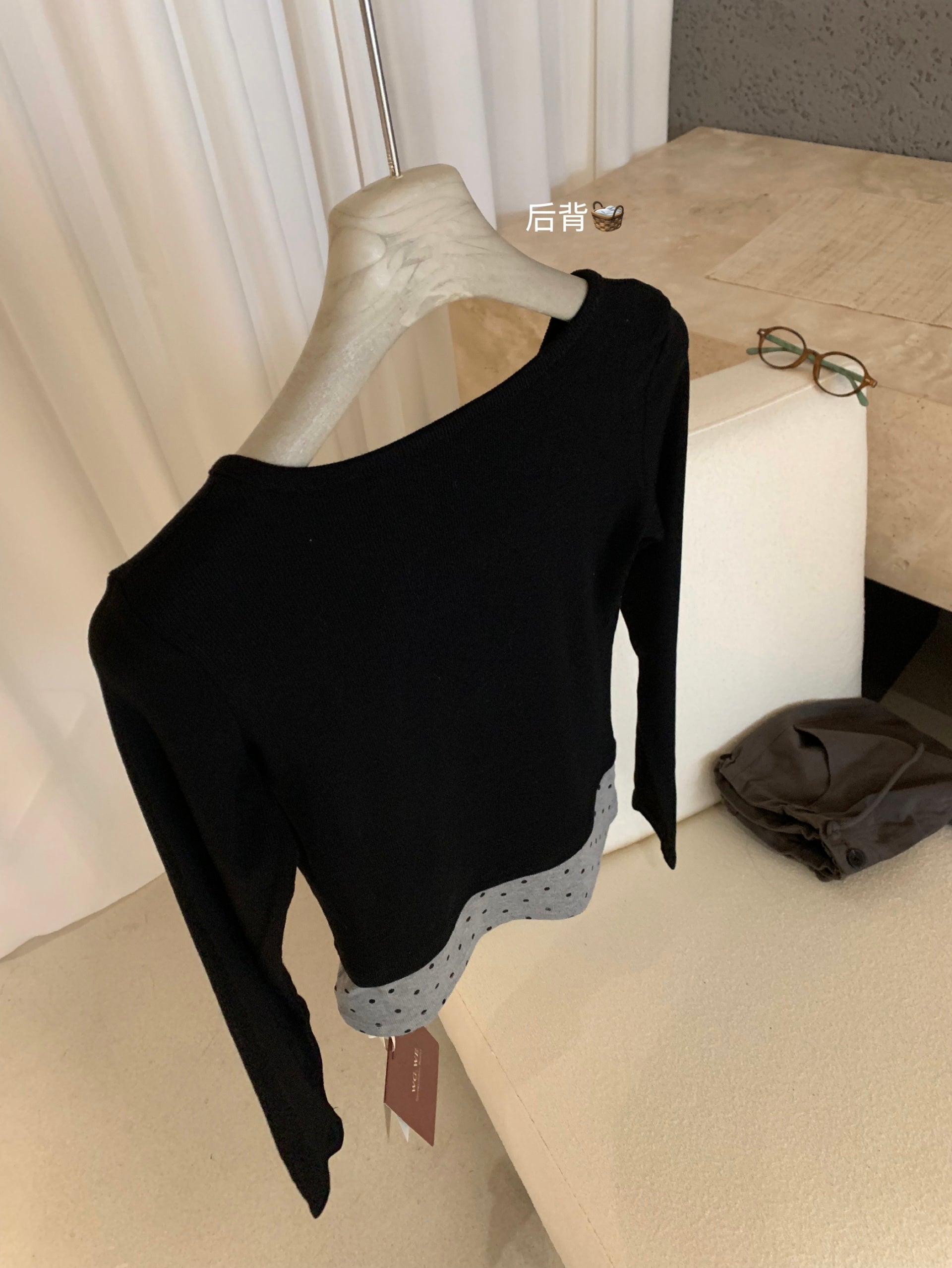 W8303#假两件上衣