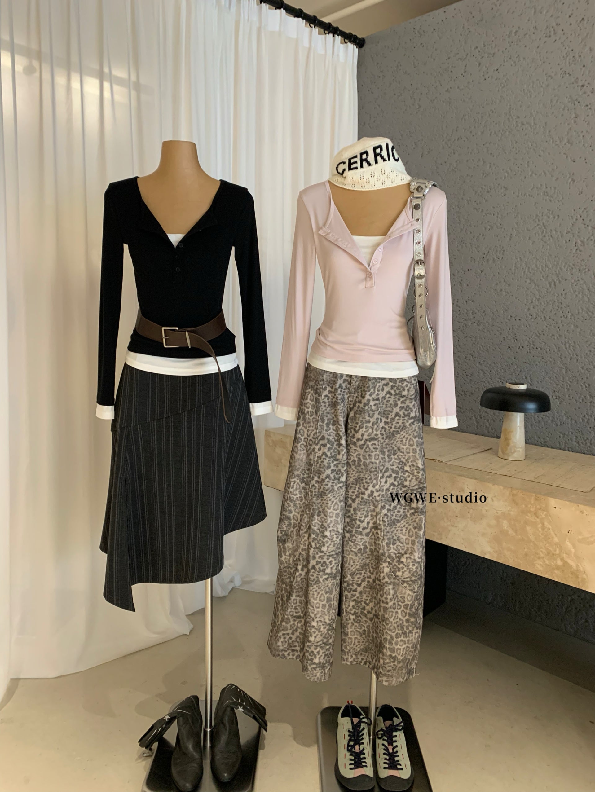 w8343#假两件上衣