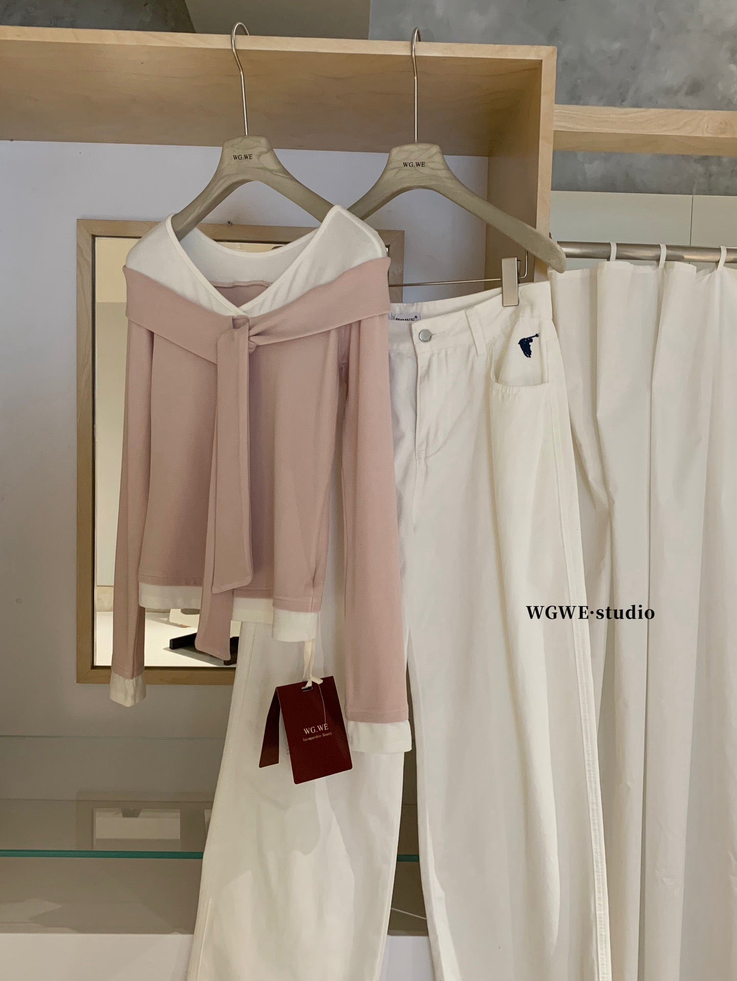 W8224#假两件上衣