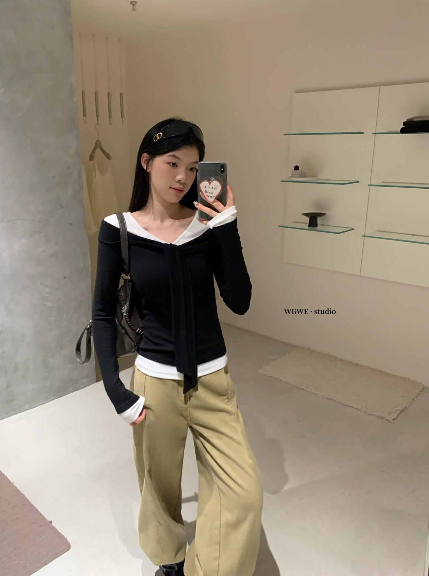 W8224#假两件上衣