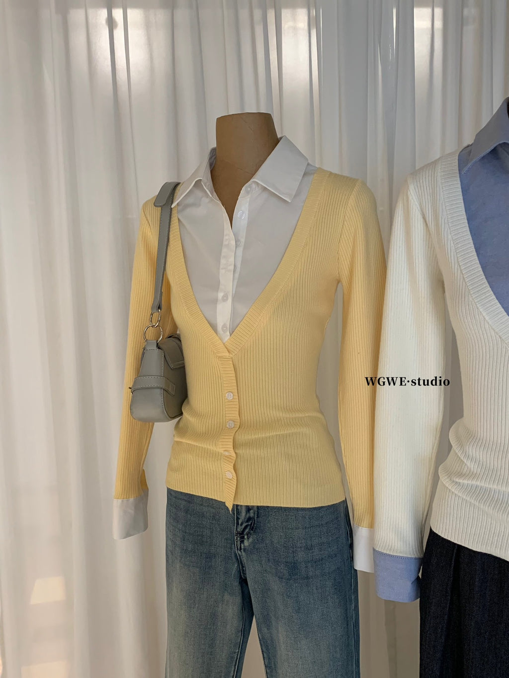 W8063#假两件上衣