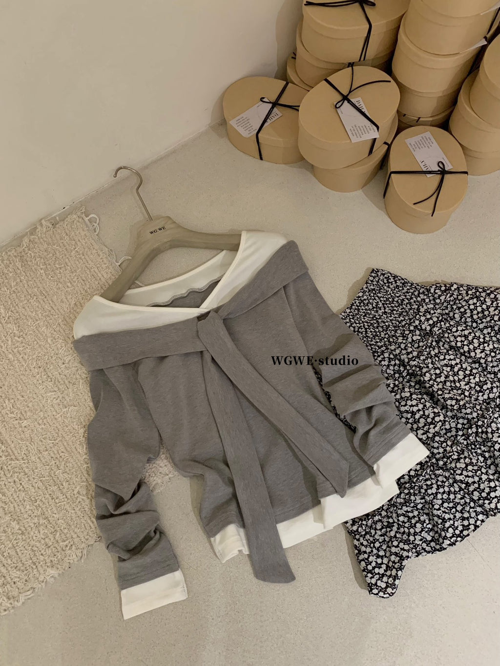 W8224#假两件上衣