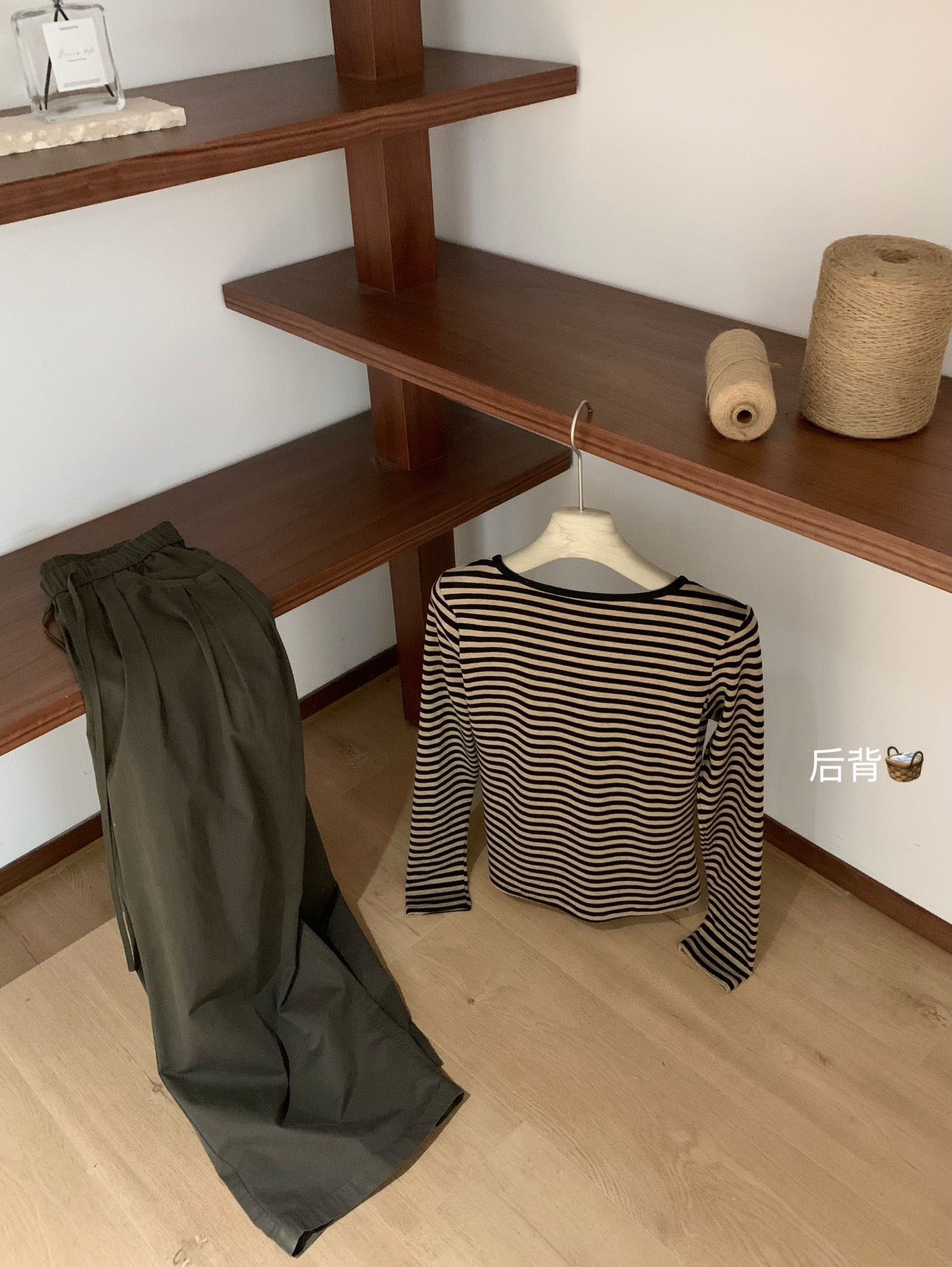 W8169#条纹长袖T恤