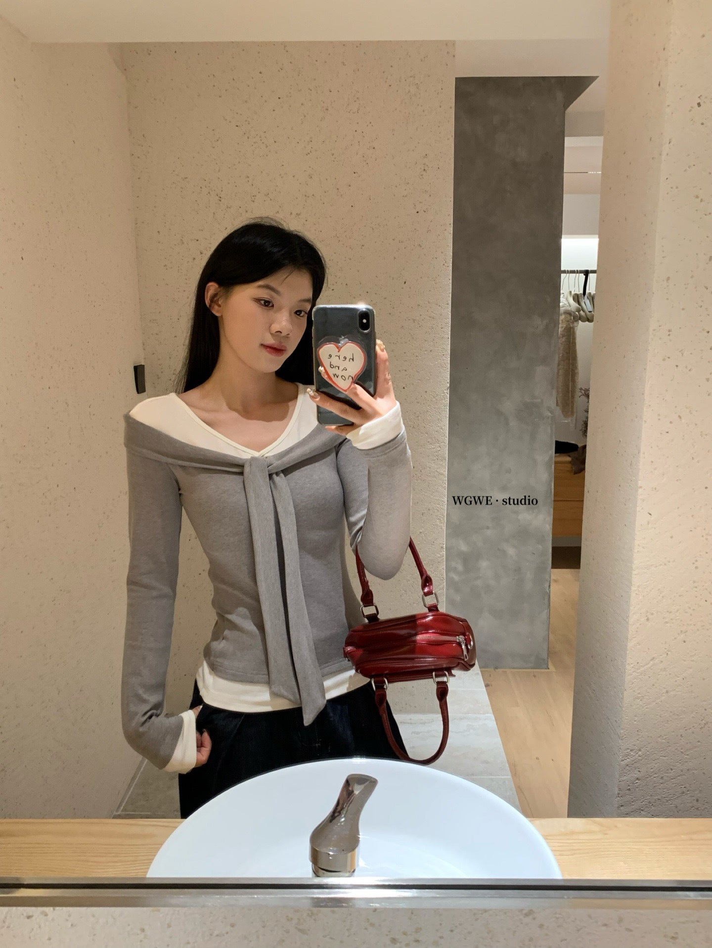 W8224#假两件上衣